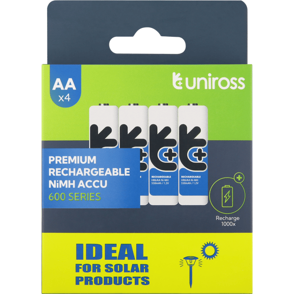 Соларни акумулаторни батерии АА Uniross AA - 600 mAh