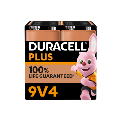Алкални батерии 9V - Duracell Plus Power MN1604 9V - 4 броя