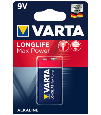 Алкална батерия 9V Longlife Max Power - Varta